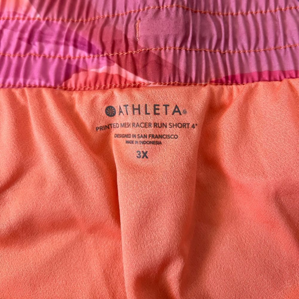 Athleta Printed Mesh Racer Run Mid Rise 4 Short- Size 3X - Picture 4 of 6